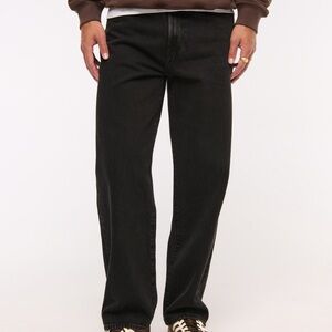 Abercrombie & Fitch Baggy Jeans - Authentic Rigid Denim - Black Wash - NWT 34x32